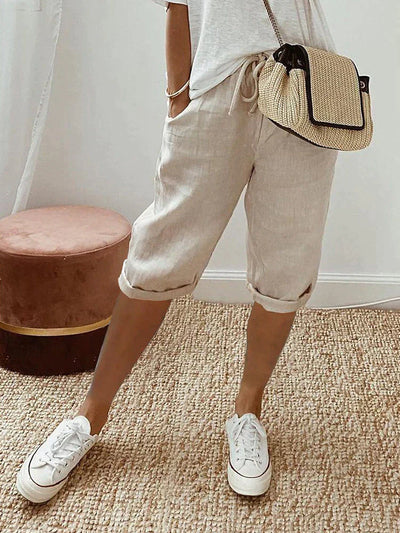 Eva - Cotton-Linen Shorts