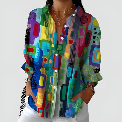Geometric Elegance Blouse – Timeless Design with Chic Flair