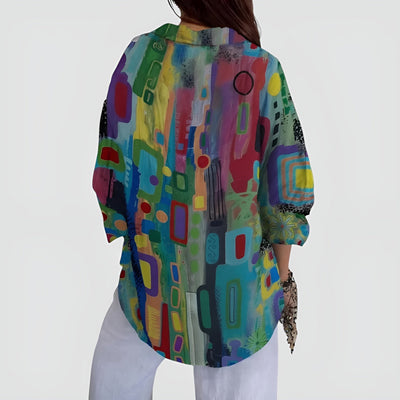 Geometric Elegance Blouse – Timeless Design with Chic Flair