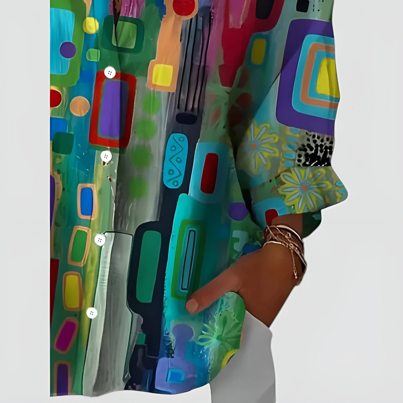 Geometric Elegance Blouse – Timeless Design with Chic Flair