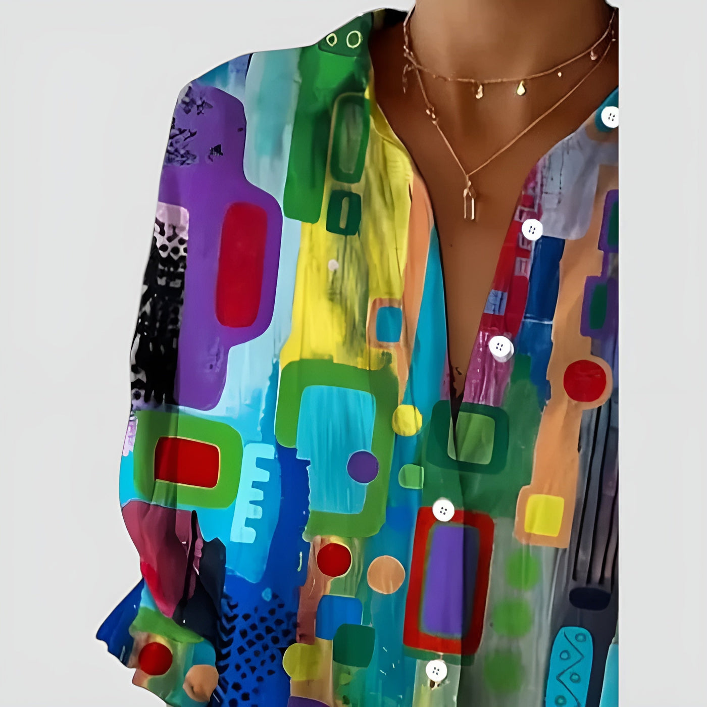 Geometric Elegance Blouse – Timeless Design with Chic Flair