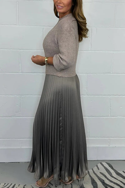 Tinaya - Long jumper with pleated skirt