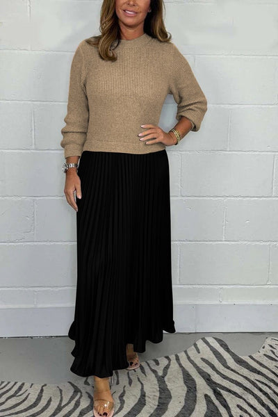 Tinaya - Long jumper with pleated skirt