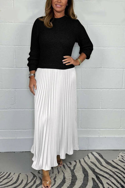 Tinaya - Long jumper with pleated skirt