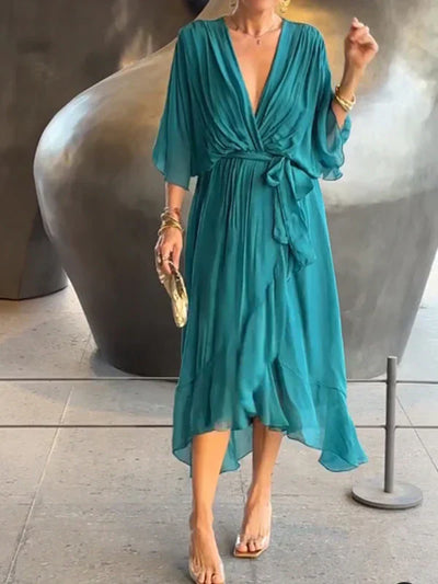 Shari - Elegant Long Dress with Feminine Neckline