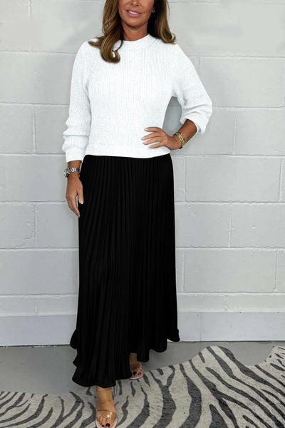 Tinaya - Long jumper with pleated skirt